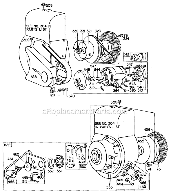 Page C Diagram and Parts List for 80100SERIES  Briggs and Stratton Engine